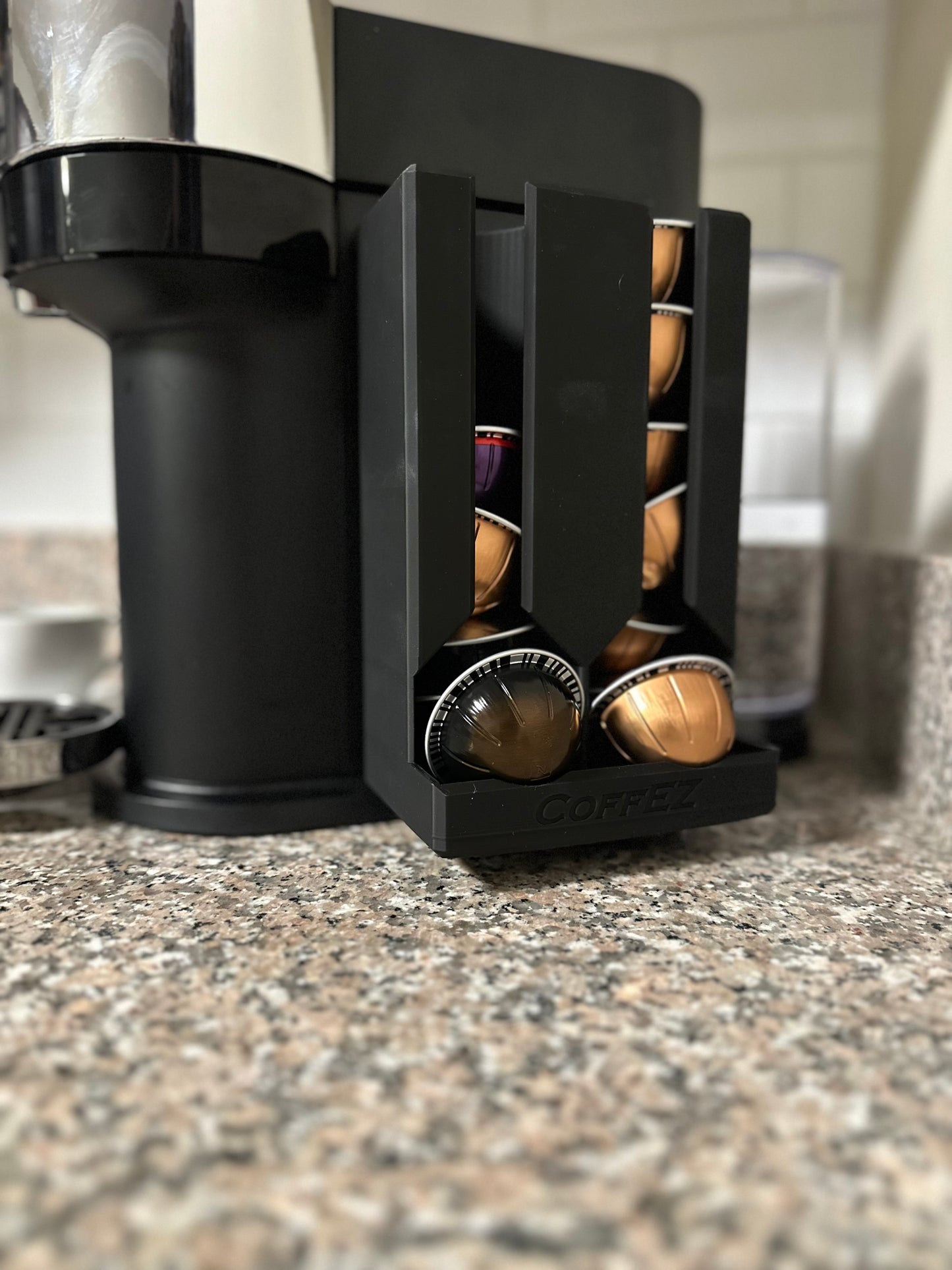 Slim Side-Mount Nespresso Vertuo Pod Dispenser – Space Saving Coffee Capsule Storage